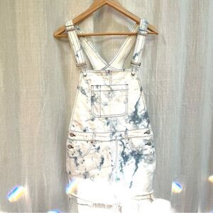 HUDSON White Shorty Sloan Overalls Tie dye size xs